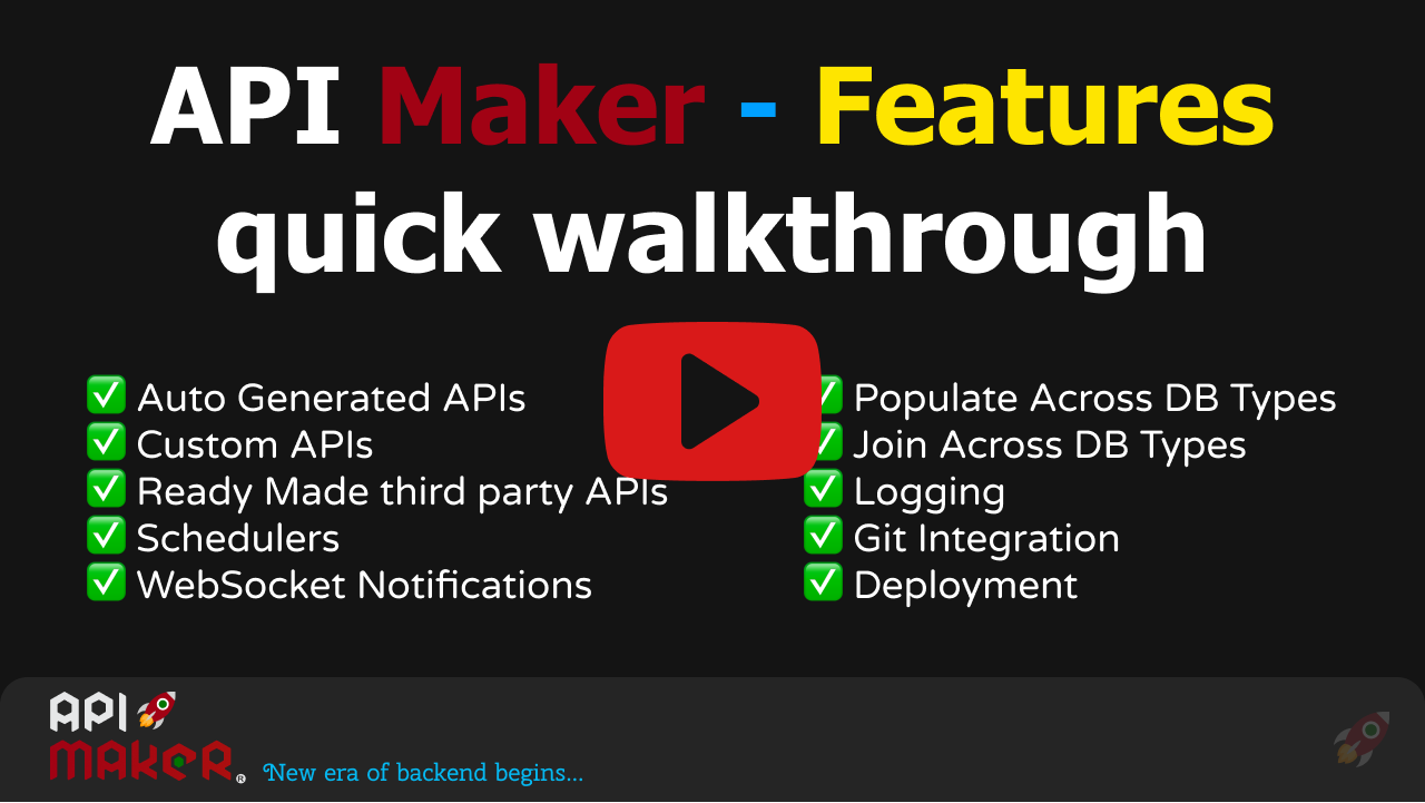 API Maker Features quick walkthrough