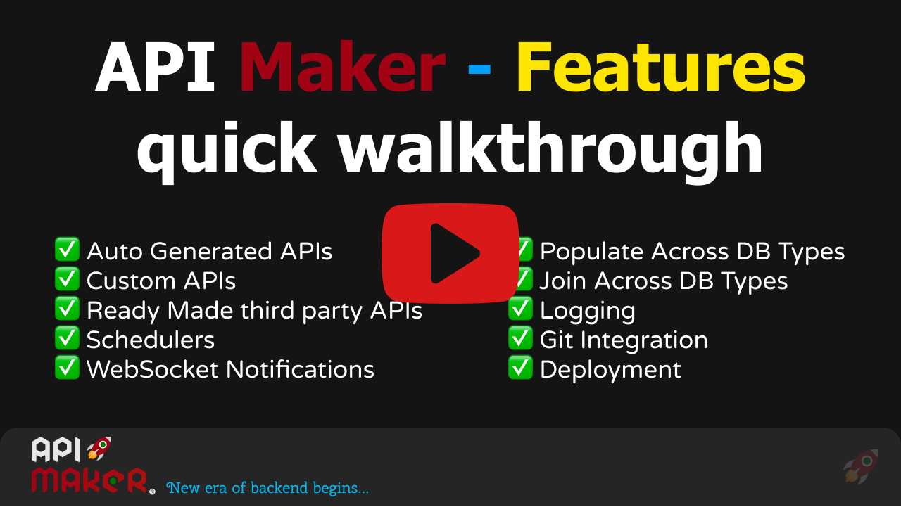 API Maker features quick walkthrough