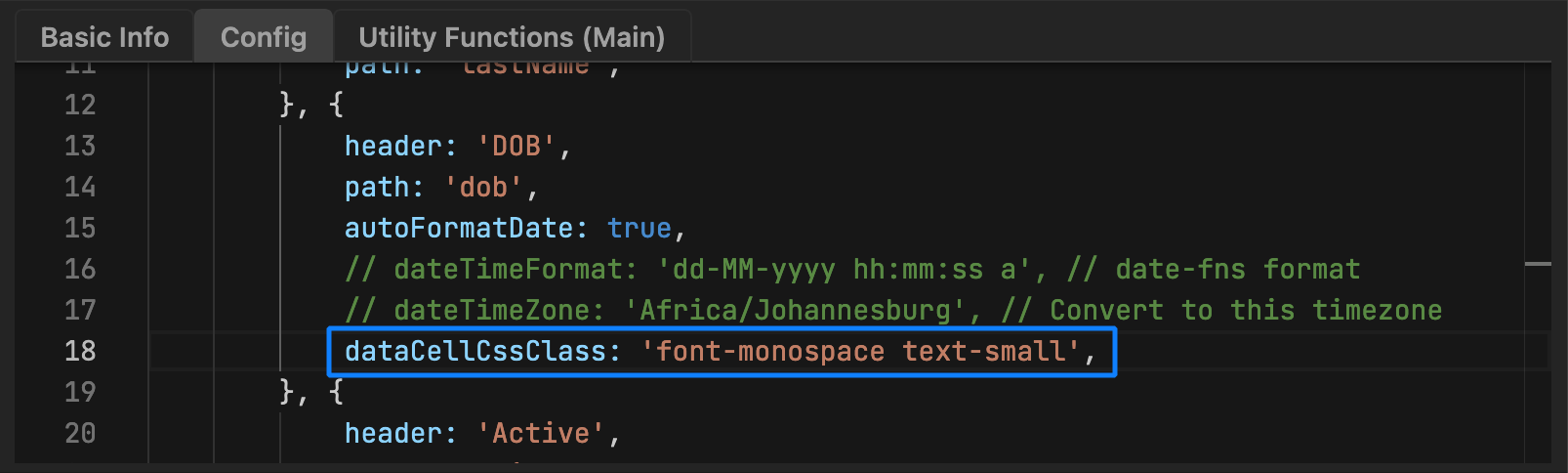 Assign CSS class to grid field